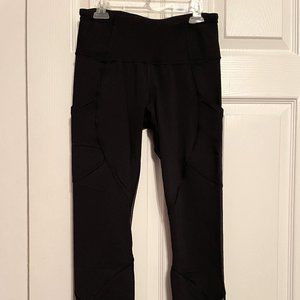 lululemon black mesh running tight size 6